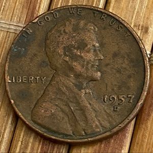 Vintage 1957D Lincoln Wheat Penny